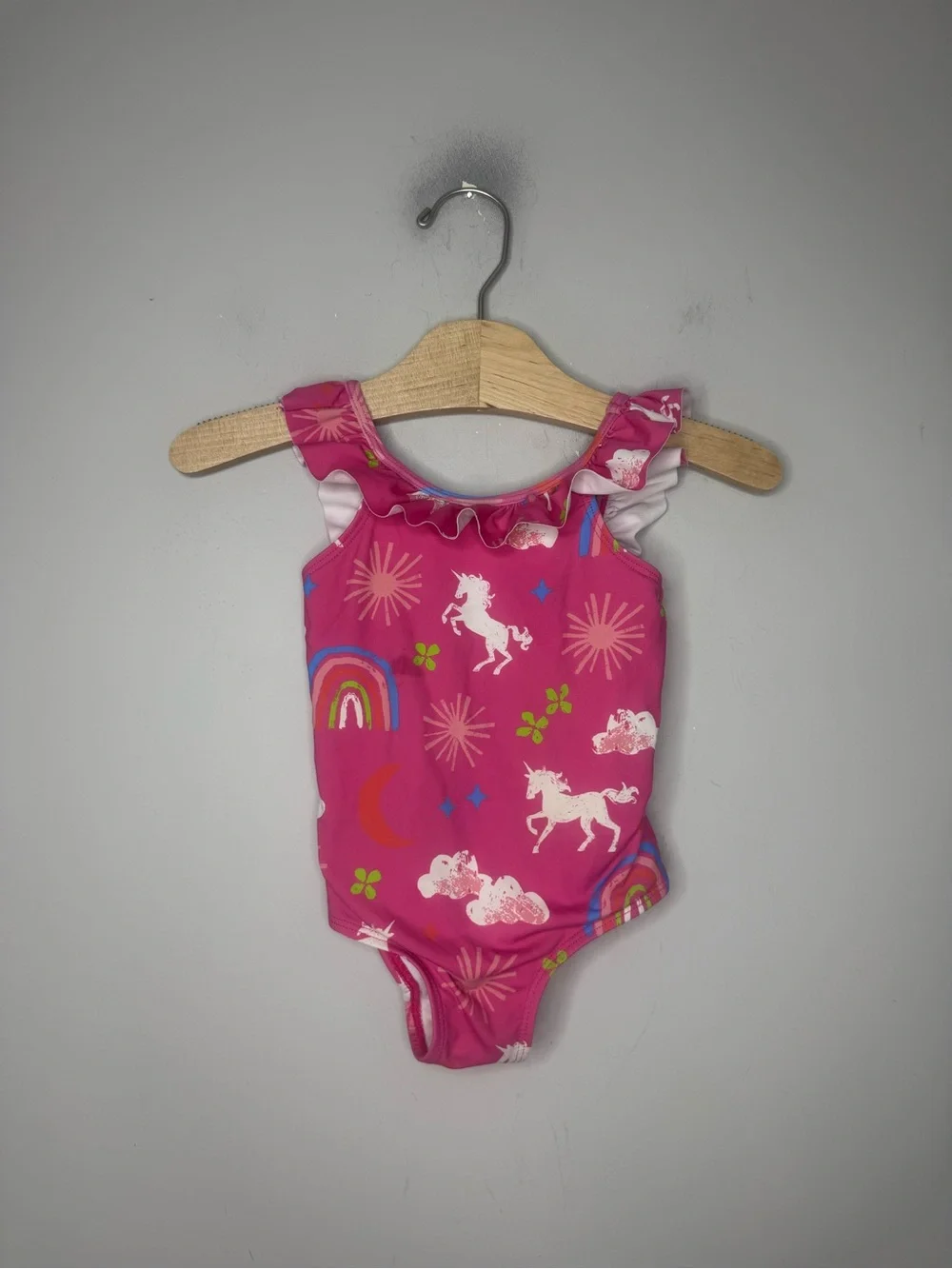 $12 ADD ON hatley swim pink unicorn‎ rainbow one-piece bathing suit zara h&m